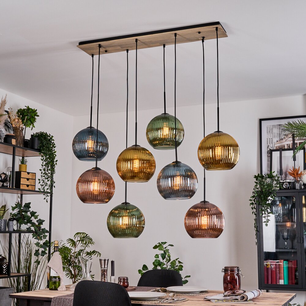 Koyoto Suspension, Boule lumineuse, Suspension Écru, Noir, 8 lumières main product photo