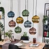 Koyoto Suspension, Boule lumineuse, Suspension Écru, Noir, 8 lumières