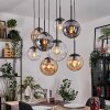 Gastor Suspension, Boule lumineuse, Suspension Ambre, Clair, Fumé, 8 lumières