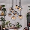 Gastor Suspension, Boule lumineuse, Suspension Ambre, Clair, Fumé, 8 lumières