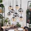 Gastor Suspension, Boule lumineuse, Suspension Ambre, Clair, Fumé, 8 lumières