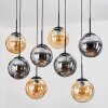 Gastor Suspension, Boule lumineuse, Suspension Ambre, Fumé, 8 lumières