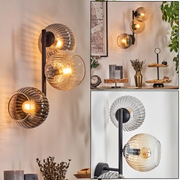 Koyoto Boule lumineuse, Applique murale Ambre, Clair, Fumé, 3 lumières Koyoto Boule lumineuse, Applique murale Ambre, Clair, Fumé, 3 lumières