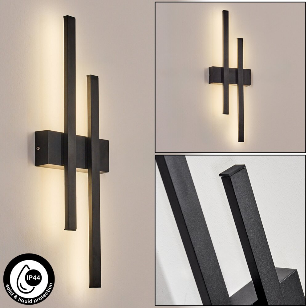 Glara Lampe murale d´extérieur, Applique murale LED Noir, 2 lumières main product photo