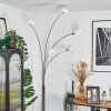 Nikkala Lampadaire Chrome, Blanc, 5 lumières