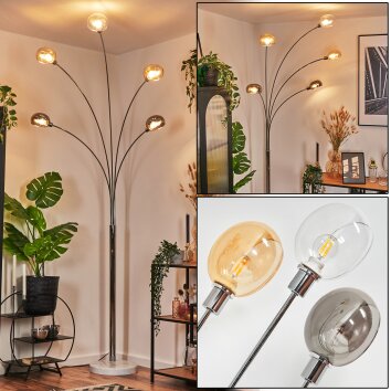Nikkala Lampadaire Chrome, Blanc, 5 lumières Nikkala Lampadaire Chrome, Blanc, 5 lumières