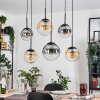 Gastor Suspension, Boule lumineuse, Suspension Ambre, Clair, Fumé, 6 lumières