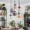 Gastor Suspension, Boule lumineuse, Suspension Ambre, Clair, Fumé, 6 lumières