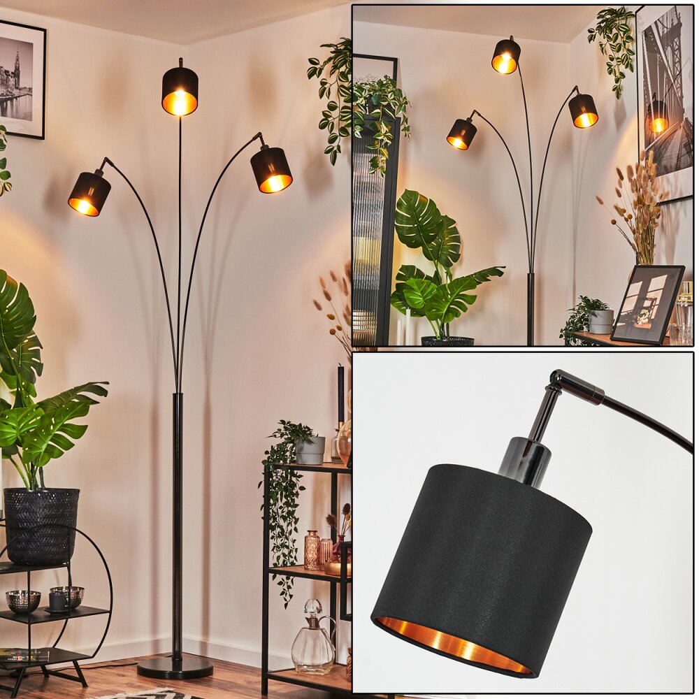 Alsen Lampadaire Chrome, Noir, 3 lumières main product photo