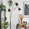 Alsen Lampadaire Chrome, Noir, 3 lumières
