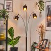 Alsen Lampadaire Chrome, Noir, 3 lumières