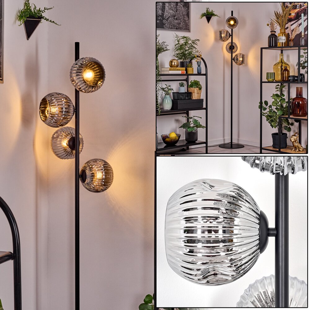 Ripoll Lampadaire Chrome, Fumé, 4 lumières main product photo