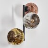 Ripoll Boule lumineuse, Applique murale Chrome, Or, Cuivré, Fumé, 3 lumières