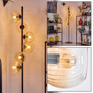 Koyoto Lampadaire 31 cm Ambre, Clair, 6 lumières