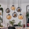 Gastor Suspension, Boule lumineuse, Suspension Ambre, Fumé, 6 lumières