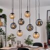 Gastor Suspension, Boule lumineuse, Suspension Ambre, Fumé, 8 lumières