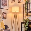 Soungou Lampadaire Chrome, Écru, 1 lumière