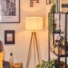Soungou Lampadaire Chrome, Écru, 1 lumière