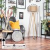 Soungou Lampadaire Chrome, Écru, 1 lumière