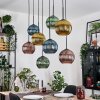 Koyoto Suspension, Boule lumineuse, Suspension Écru, Noir, 8 lumières