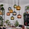 Koyoto Suspension, Boule lumineuse, Suspension Écru, Noir, 8 lumières