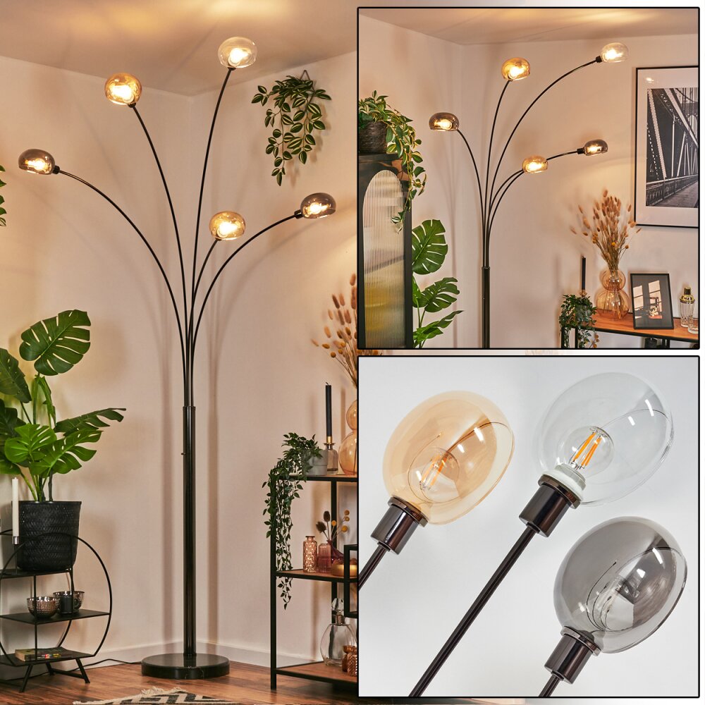Nikkala Lampadaire Chrome, Noir, 5 lumières main product photo