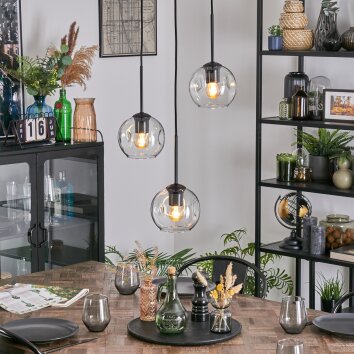 Ripoll Suspension, Boule lumineuse, Suspension grappe Clair, 3 lumières