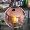 Koyoto Suspension, Boule lumineuse, Suspension grappe 30 cm Clair, Cuivré, 3 lumières