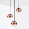 Koyoto Suspension, Boule lumineuse, Suspension grappe 30 cm Clair, Cuivré, 3 lumières