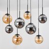 Gastor Suspension, Boule lumineuse, Suspension Ambre, Fumé, 8 lumières