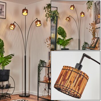 Cando Lampadaire Chrome, Noir, 3 lumières