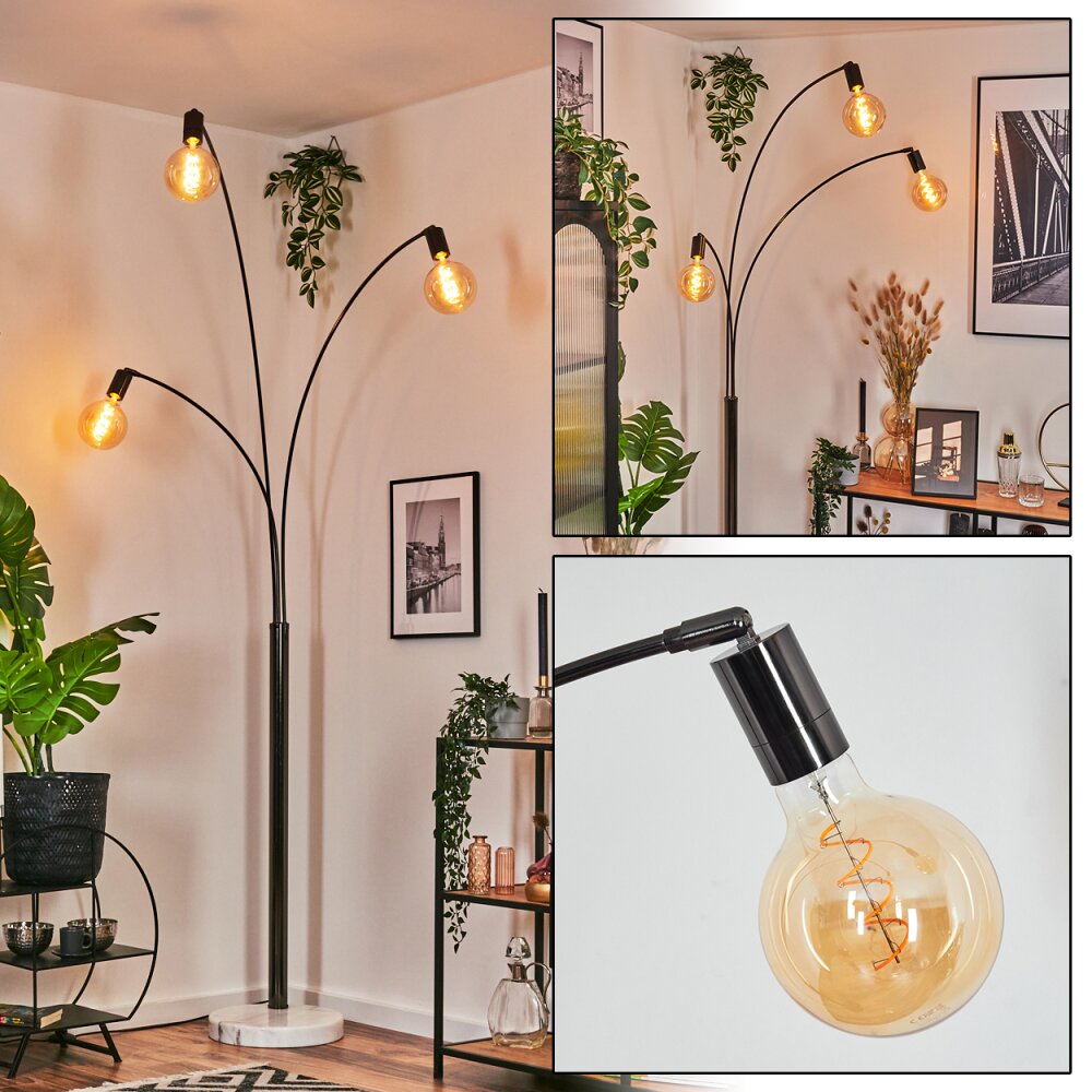 Codecro Lampadaire Chrome, Noir, Blanc, 3 lumières main product photo