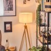 Soungou Lampadaire Chrome, Écru, 1 lumière
