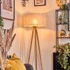 Saladillo Lampadaire Bois clair, Blanc, 1 lumière