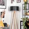 Saladillo Lampadaire Bois clair, Blanc, 1 lumière
