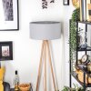 Saladillo Lampadaire Bois clair, Blanc, 1 lumière