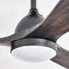 Mosstena Plafonnier, Ventilateur de plafond lumineux LED Bois foncé, Noir, 1 lumière, Télécommandes