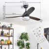 Mosstena Plafonnier, Ventilateur de plafond lumineux LED Bois foncé, Noir, 1 lumière, Télécommandes
