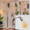 Codecreo Lampadaire Nickel mat, Noir, Blanc, 3 lumières