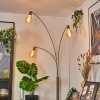 Codecreo Lampadaire Nickel mat, Noir, Blanc, 3 lumières