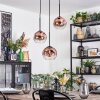 Ripoll Suspension, Boule lumineuse, Suspension grappe Clair, Cuivré, 3 lumières