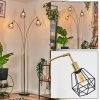 Yaak Lampadaire Laiton, Noir, 3 lumières