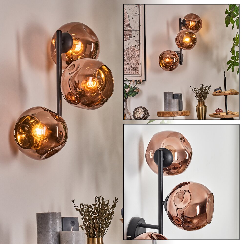 Ripoll Boule lumineuse, Applique murale Cuivré, 3 lumières main product photo