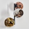 Ripoll Boule lumineuse, Applique murale Chrome, Or, Cuivré, Fumé, 3 lumières
