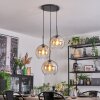 Koyoto Suspension, Boule lumineuse, Suspension grappe Ambre, Clair, 3 lumières