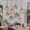 Ripoll Suspension, Boule lumineuse, Suspension Écru, Noir, 8 lumières