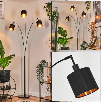 Alsen Lampadaire Noir, 3 lumières