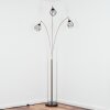 Yaak Lampadaire Nickel mat, Noir, 3 lumières