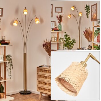 Lindberg Lampadaire Laiton, Noir, 3 lumières