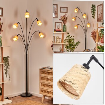 Lindberg Lampadaire Noir, 5 lumières